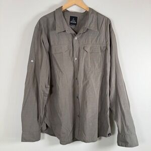 Prana Men's Citadel Button Up Outdoor‎ Hiking Roll Tab Long Sleeve Shirt Top XL